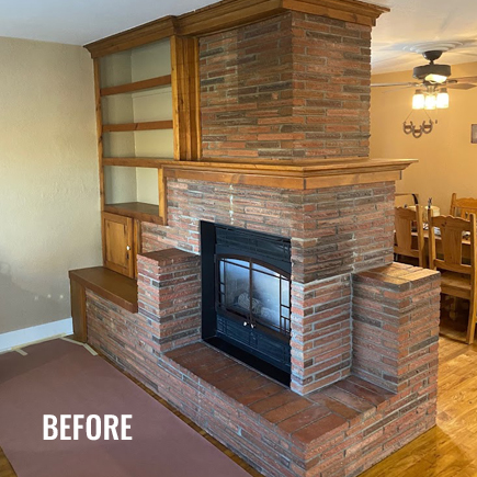 Fireplace prior to Liveoak Paint Job