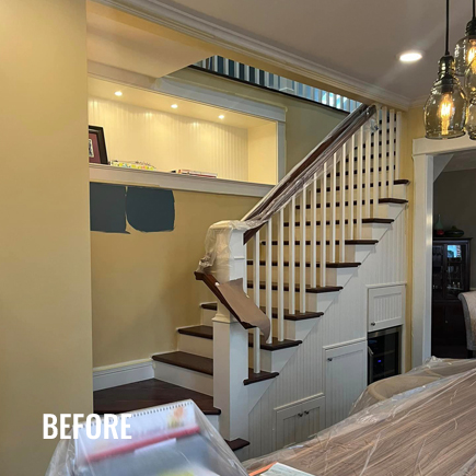 Stairway before Liveoak paint job