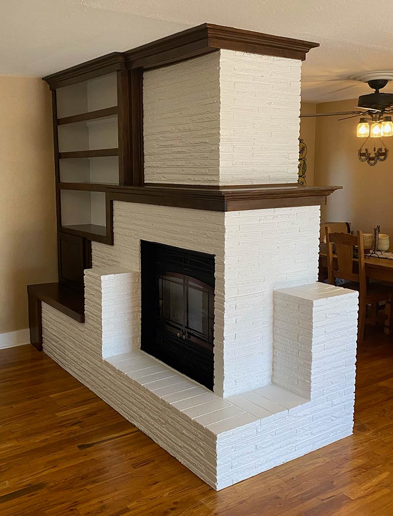 Fireplace After professional painting by Liveoak Painting